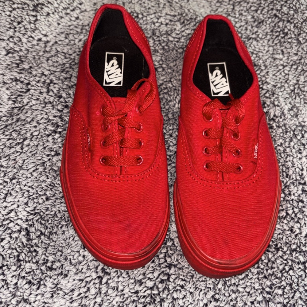 Kids size 3 Red Vans- almost new some smudging